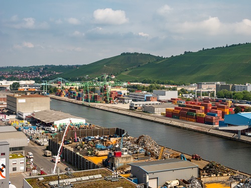 Bild des Hafens Stuttgart von oben